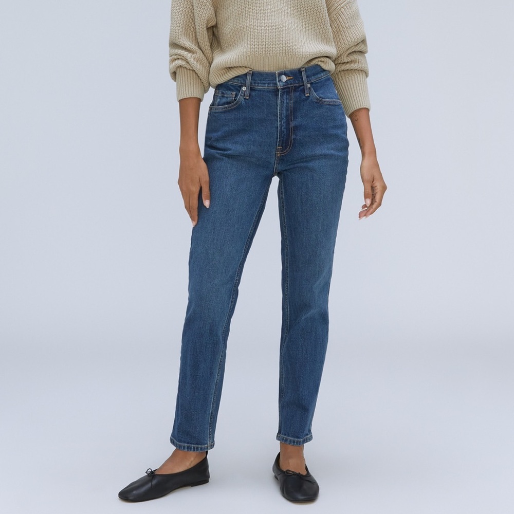Everlane Blue Denim Crop Original Cheeky Jeans